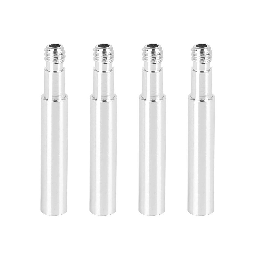 X AUTOHAUX 40mm Aluminum Alloy Bike French Type Valve Extender Extension Silver Tone 4pcs