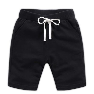 Ding Dong Baby Toddler Kid Boy Summer Solid Cotton ShortsBlack,4T