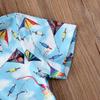 Andannby Toddler Baby Boys Flamingo Rompers Bow-Tie Button-Down Bodysuit Casual Clothes (Blue Kite, 3-6 M) view 4