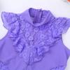 FEESHOW Girls' Basic Gymnastic Camisole Ballet Dance Leotard Bodysuit Sports Tank Top Shirts Ruffled Lace Lavender 3-4 view 3