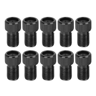 X AUTOHAUX Black Metal French to American Type Valve Adapter Bike Pump Tire Inflator Tool 10pcs