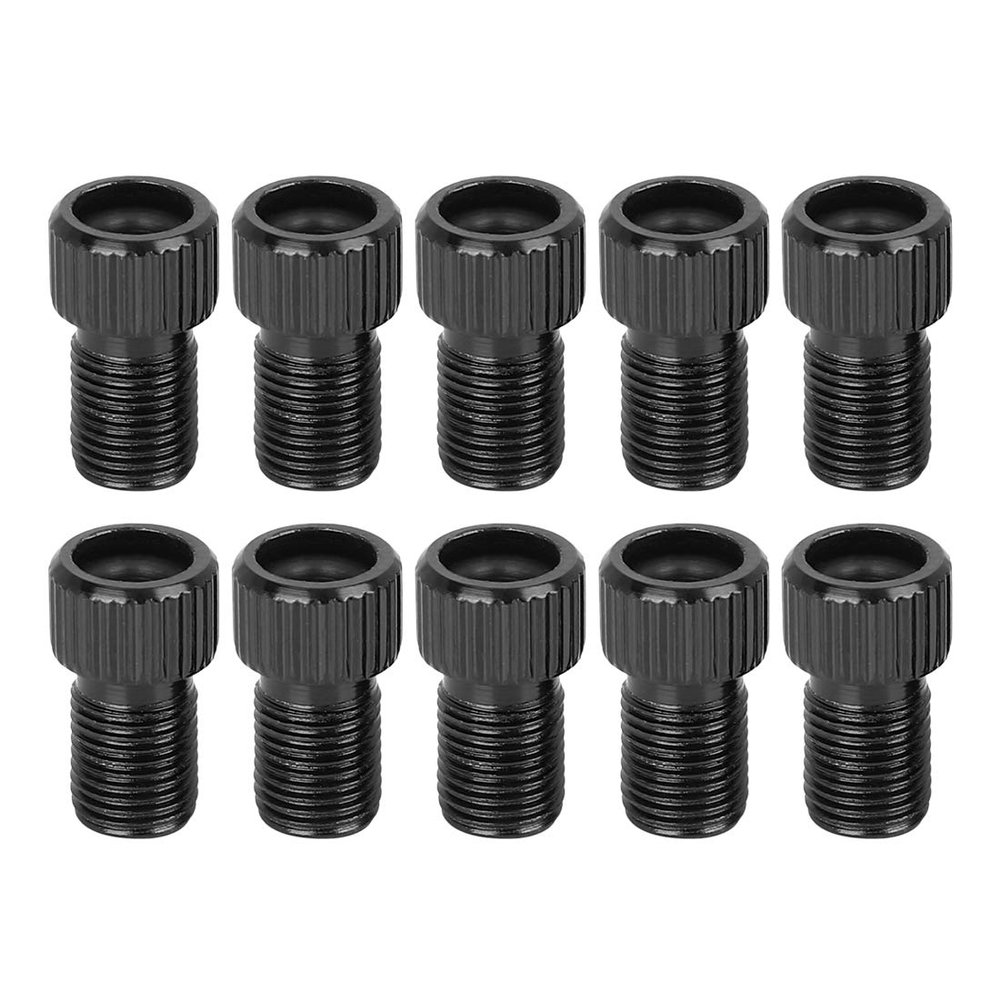 X AUTOHAUX Black Metal French to American Type Valve Adapter Bike Pump Tire Inflator Tool 10pcs