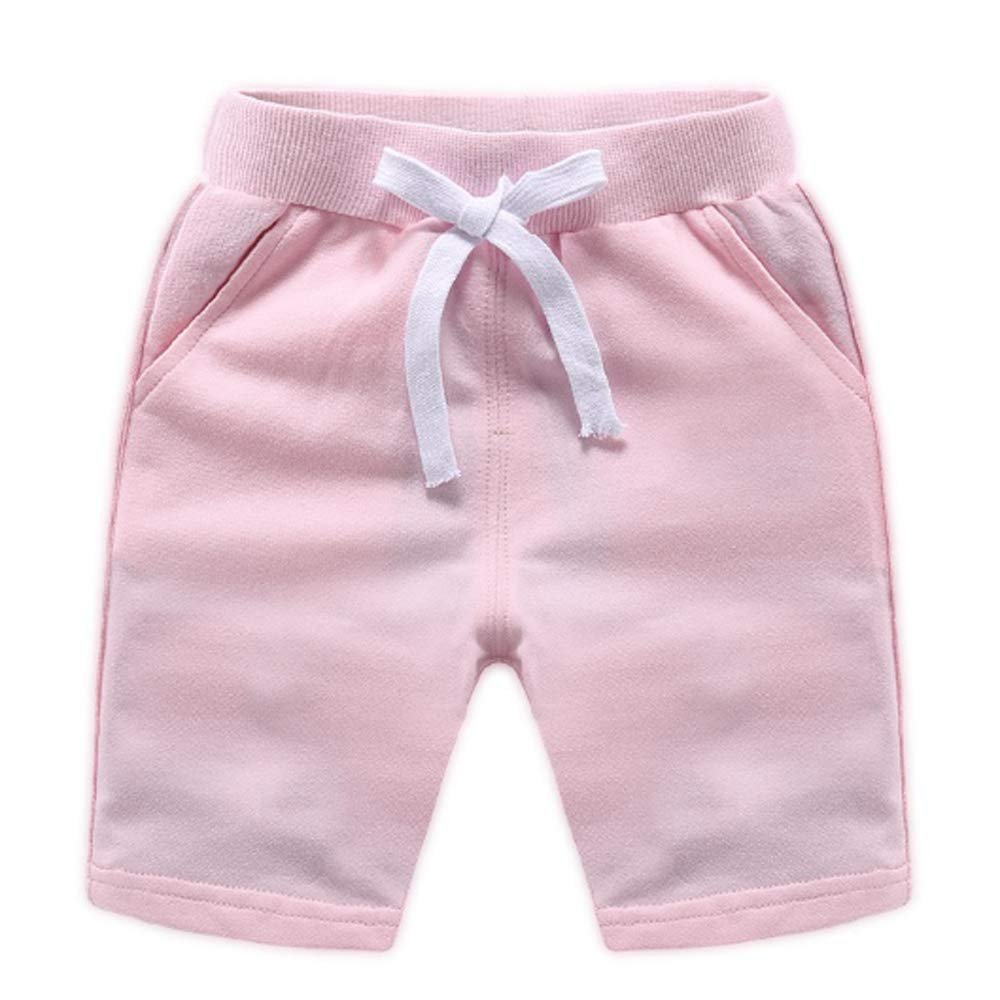 Ding Dong Baby Toddler Kid Boy Summer Solid Cotton ShortsPink,4T
