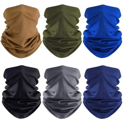 Geyoga 6 Pieces Summer UV Protection Cooling Neck Gaiter Face Clothing Neck Gaiter Mask Scarf Sunscreen Breathable Bandana(Mixed Colors)