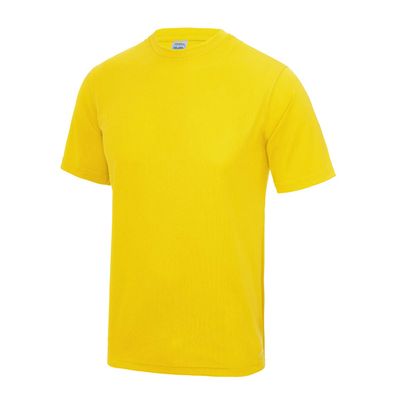 AWDis Just Cool Kids Cool T-Shirt - Boys/Girls Polyester Sports/Football/P.E tee - Sun Yellow (7-8 Years)