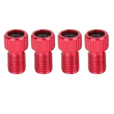 X AUTOHAUX Red French to American Air Pump Compressor Bike Valve Adapter 4pcs