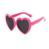 FOURCHEN Retro Vintage Narrow Cat Eye Sunglasses for kids Clout Goggles Plastic Frame (Heart-Rose pink) view 1