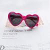 FOURCHEN Retro Vintage Narrow Cat Eye Sunglasses for kids Clout Goggles Plastic Frame (Heart-Rose pink) view 4