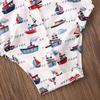 Andannby Toddler Baby Boys Flamingo Rompers Bow-Tie Button-Down Bodysuit Casual Clothes (White Sailboat, 18-24 M) view 4