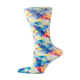 Cutieful Compression Socks Knit Wide Calf 10-18mm/HG (Bright Watercolor)