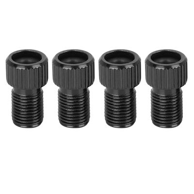 X AUTOHAUX Black Metal French to American Type Valve Adapter Bike Tire Inflator Air Compressor Tools 4pcs