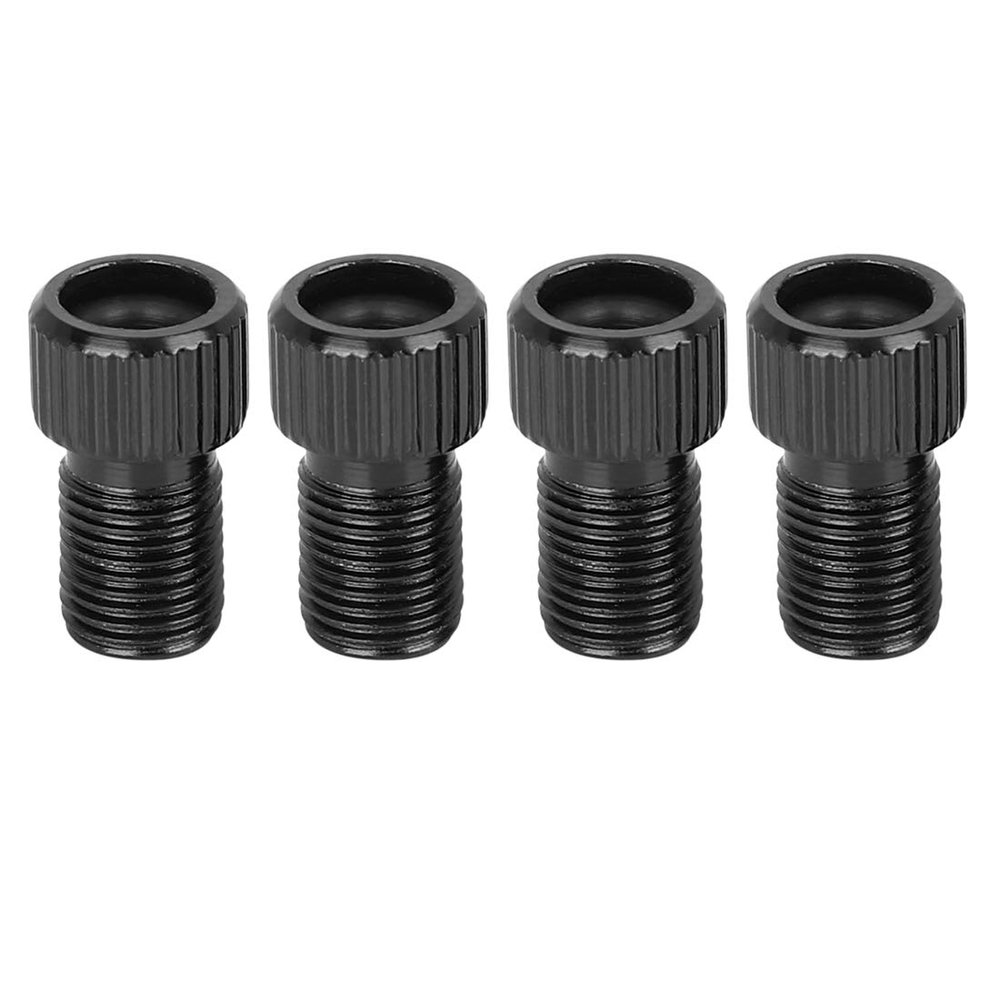 X AUTOHAUX Black Metal French to American Type Valve Adapter Bike Tire Inflator Air Compressor Tools 4pcs