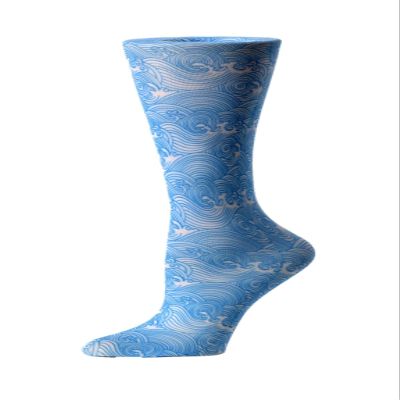 Cutieful Compression Socks Knit Wide Calf 10-18mm/HG (Ocean Waves)