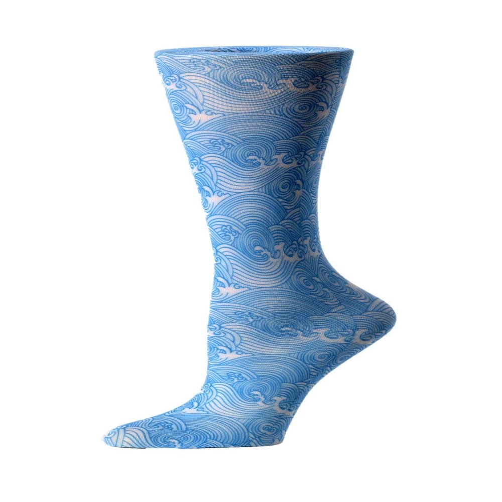 Cutieful Compression Socks Knit Wide Calf 10-18mm/HG (Ocean Waves)