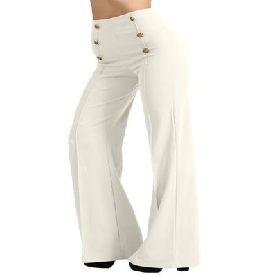 J. LOVNY Womens Sailor Bell Bottom High Waist Long Pants Made in USA S-3XL Red