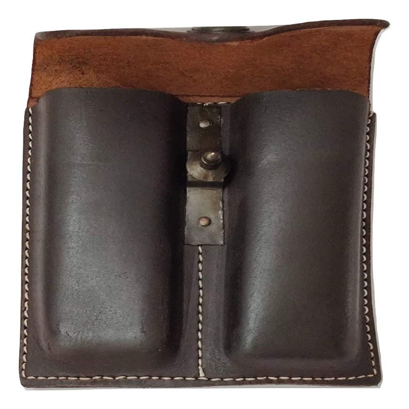.45 Double Leather Magazine Pouch - Dark Brown