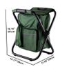 UNISTRENGH Folding 3 in 1 Camping Chair Stool Backpack with Cooler Insulated Picnic Bag, Hiking Camouflage Seat Table Bag Camping Gear for Outdoor Indoor Fishing Travel Beach BBQ (Green) view 3