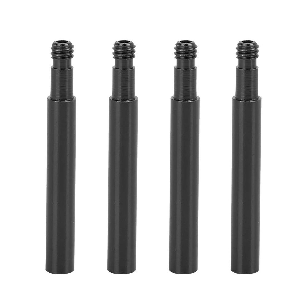 X AUTOHAUX 50mm Aluminum Alloy Bike French Type Valve Extender Extension Black 4pcs