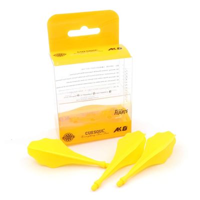 CUESOUL TRAJ AK8 New Integrated Dart Flights and Shafts Wave Shape,Dart Flight Yellow Set of 3