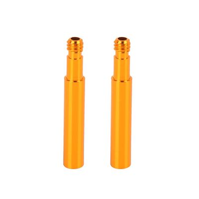 X AUTOHAUX 40mm Aluminum Alloy Bike French Type Valve Extender Extension Gold Tone 2pcs