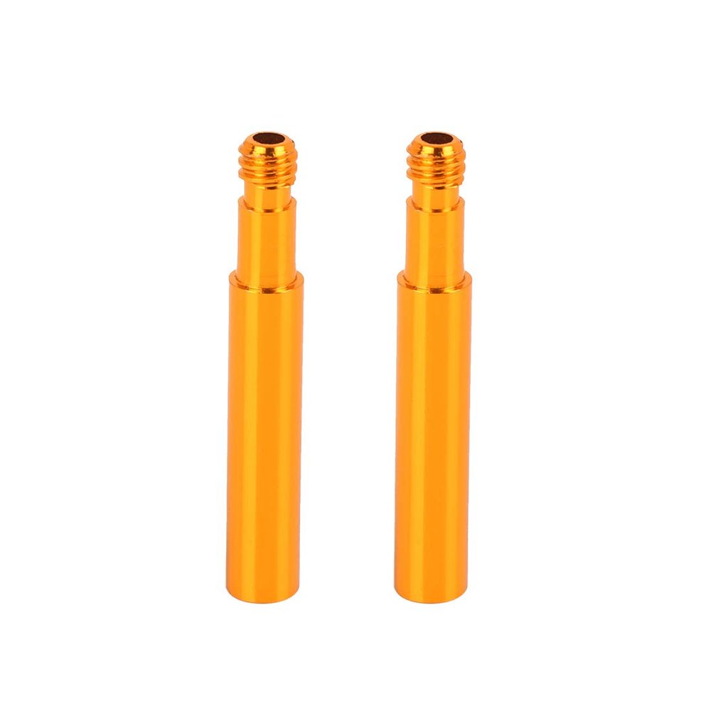 X AUTOHAUX 40mm Aluminum Alloy Bike French Type Valve Extender Extension Gold Tone 2pcs
