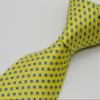 Geotae Zerun New Classic Florals JACQUARD WOVEN Silk Men's Tie Necktie (Yellow/Blue) view 3
