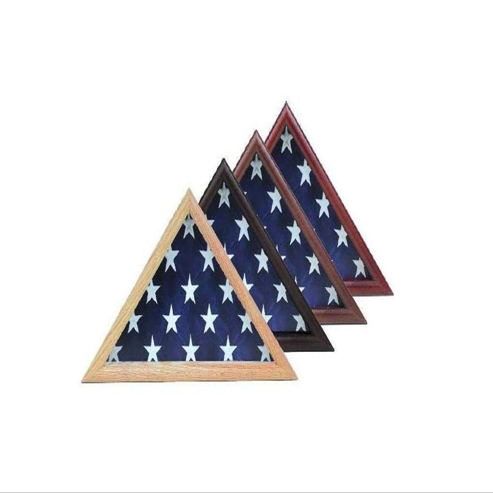 Capitol Hill Flag Case- 4 x 6 Flag Display Case, Walnut Finish
