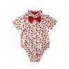 Andannby Toddler Baby Boys Flamingo Rompers Bow-Tie Button-Down Bodysuit Casual Clothes (Red Car, 12-18 M) view 1
