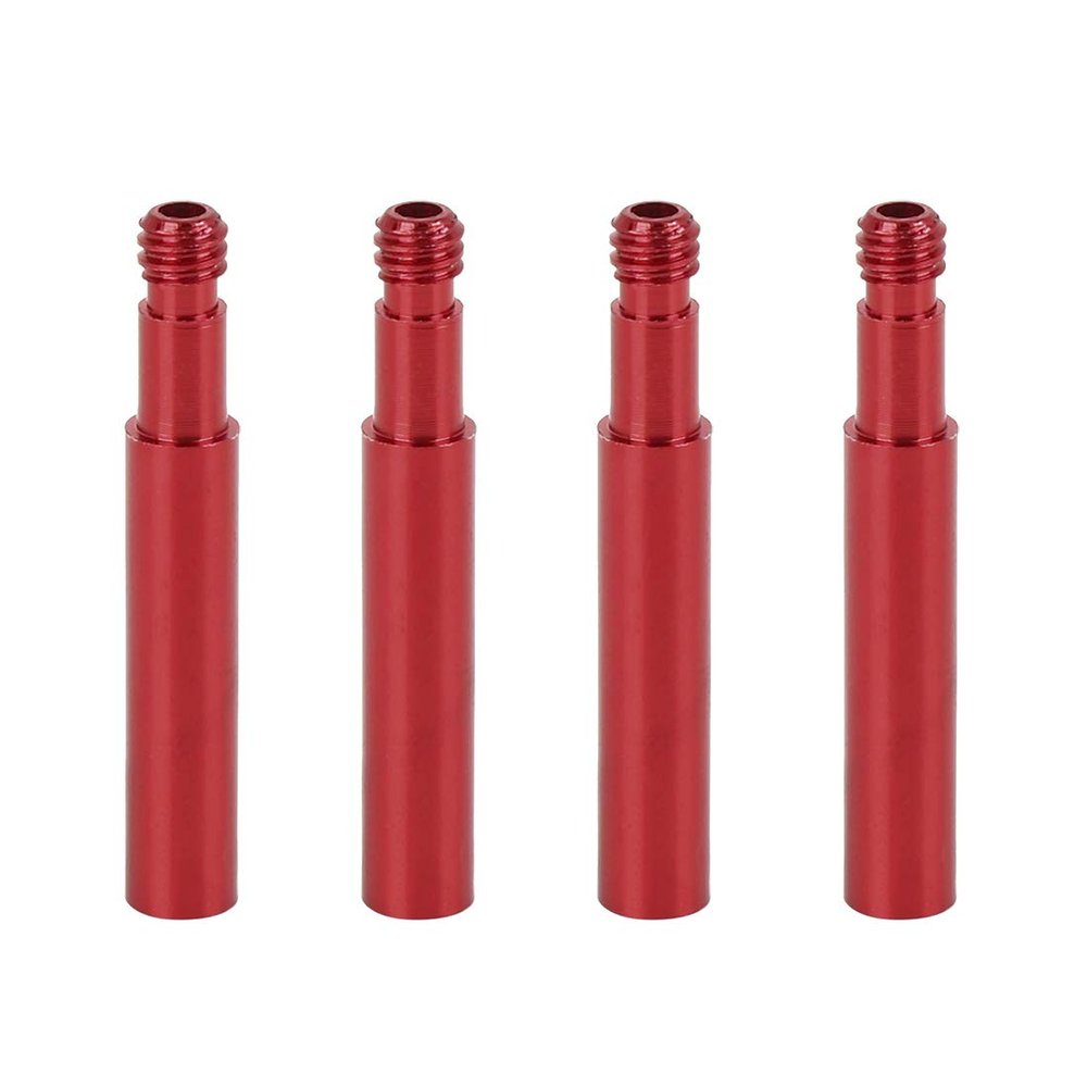 X AUTOHAUX 40mm Aluminum Alloy Bike French Type Valve Extender Extension Red 4pcs