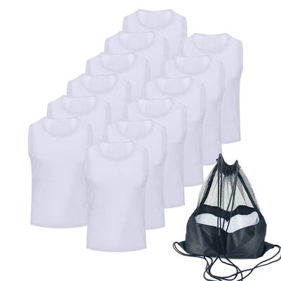 Antoyo Pinnies Soccer pinnies for Soccer Mesh Basketball Jerseys White-M