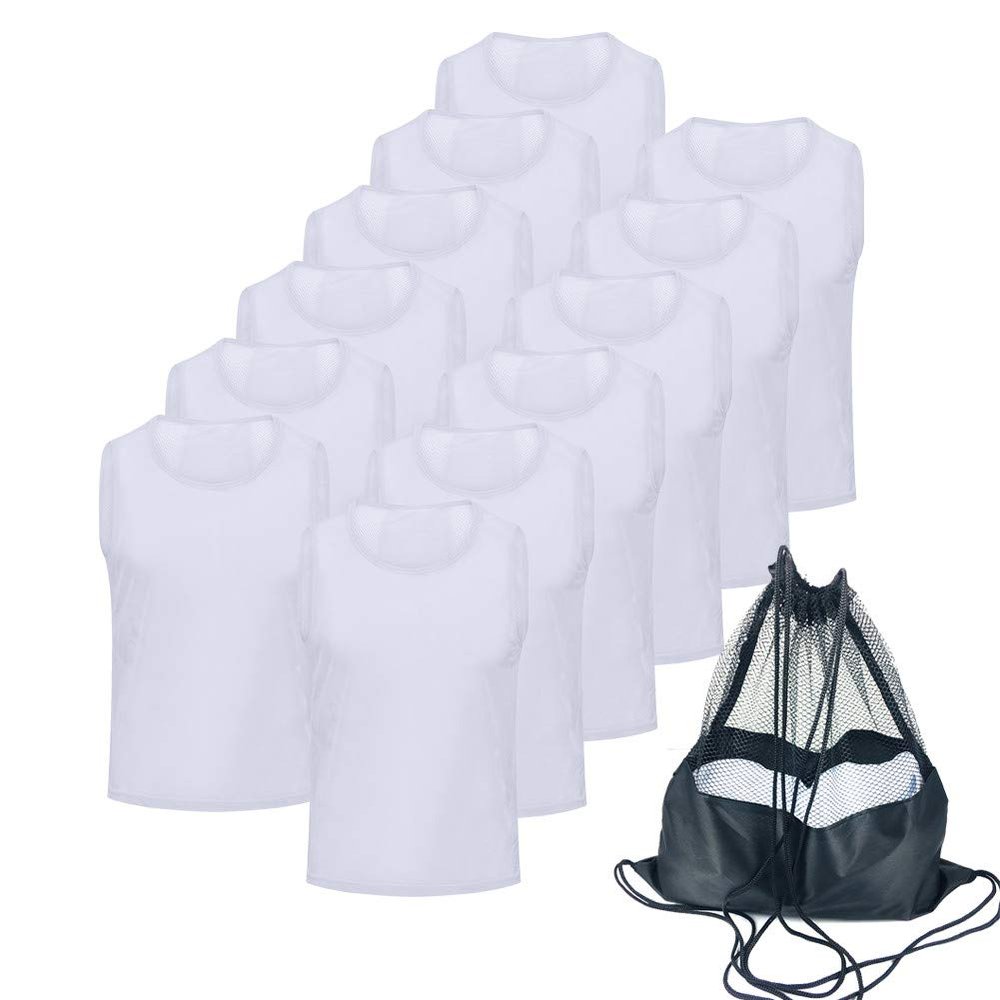 Antoyo Pinnies Soccer pinnies for Soccer Mesh Basketball Jerseys White-M