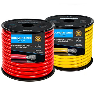 4 Gauge Primary Boat Cable - 16 ft Marine Grade Wire Tinned Oxygen-Free Copper - 4 AWG UL 1426 Standard PVC Wire for Boat, Automotive, Speakers, Camper & Trailers