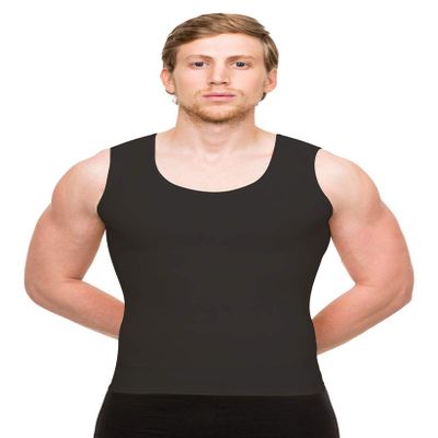 Isavela 2nd Stage Male Abdominal Cosmetic Surgery Compression Vest (MG04) (SM, Black)