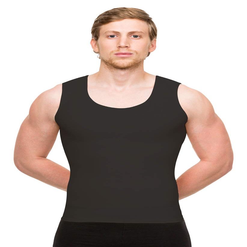 Isavela 2nd Stage Male Abdominal Cosmetic Surgery Compression Vest (MG04) (SM, Black)