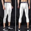 Compression Pants with Pads, White 3/4 Capri Compression Tights Leggings for Men Women Boys Girls, Youth Knee Pads for Basketball Softball Volleyball Soccer (XXL) view 2