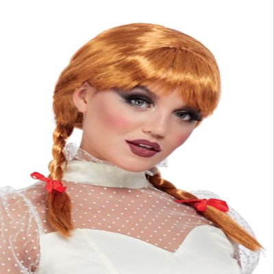Smiffys Porcelain Doll Wig, Auburn