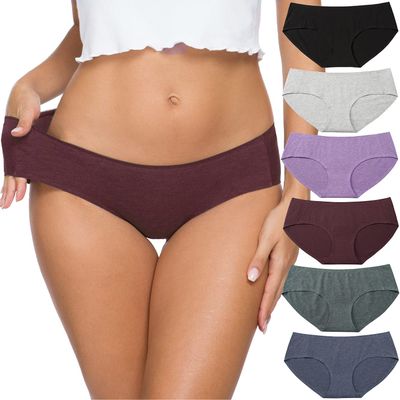 Altheanray Womens Cotton Seamless Underwear Breathable, Cotton Hipster Panties for Women (3028XL-B/LP)