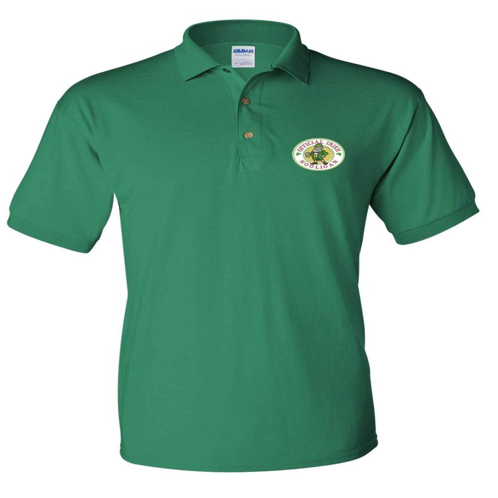ALLNTRENDS Men's Polo T Shirt Irish Hooligan Embroidered St Patrick's Day Shirt (S, Kelly Green)