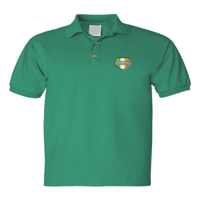 ALLNTRENDS Men's Polo T Shirt Ireland Embroidered Irish St Patricks Embroidery (2XL, Kelly Green)