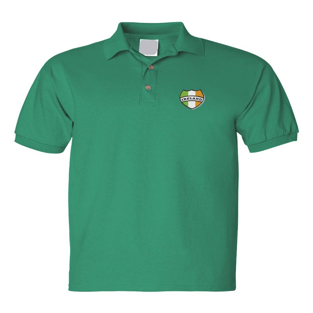 ALLNTRENDS Men's Polo T Shirt Ireland Embroidered Irish St Patricks Embroidery (2XL, Kelly Green)