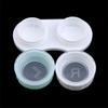 Winwinfly Transparent Storage Box Contact Lens Case Simple Large Capacity Pupil Caske,Green White view 3
