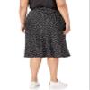 The Drop Women's Maya Silky Slip Skirt, Black/White Polka Dot Print, 2X, Plus Size view 4