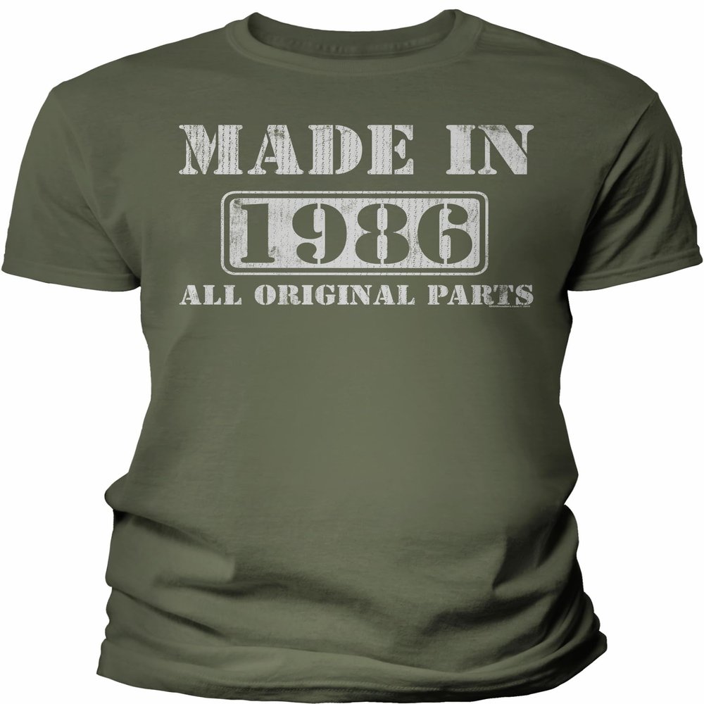 1986 Birthday Shirt for Men - Made in 1986 All Original Parts - 40th Birthday Gift - Military-4X