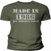 1986 Birthday Shirt for Men - Made in 1986 All Original Parts - 40th Birthday Gift - Military-4X view 1