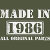 1986 Birthday Shirt for Men - Made in 1986 All Original Parts - 40th Birthday Gift - Military-4X view 4