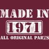 1971 Birthday Shirt for Men - Made in 1971 All Original Parts - 55th Birthday Gift - Maroon-4X view 4