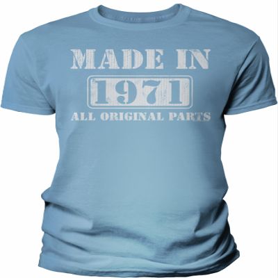 1971 Birthday Shirt for Men - Made in 1971 All Original Parts - 55th Birthday Gift - Carolina-4X