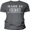 1976 Birthday Shirt for Men - Made in 1976 All Original Parts - 50th Birthday Gift - Charcoal-4X view 1