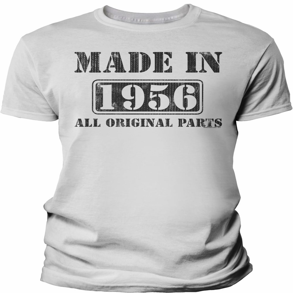 1956 Birthday Shirt for Men - Made in 1956 All Original Parts - 70th Birthday Gift - White-4X