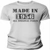 1956 Birthday Shirt for Men - Made in 1956 All Original Parts - 70th Birthday Gift - White-4X view 1